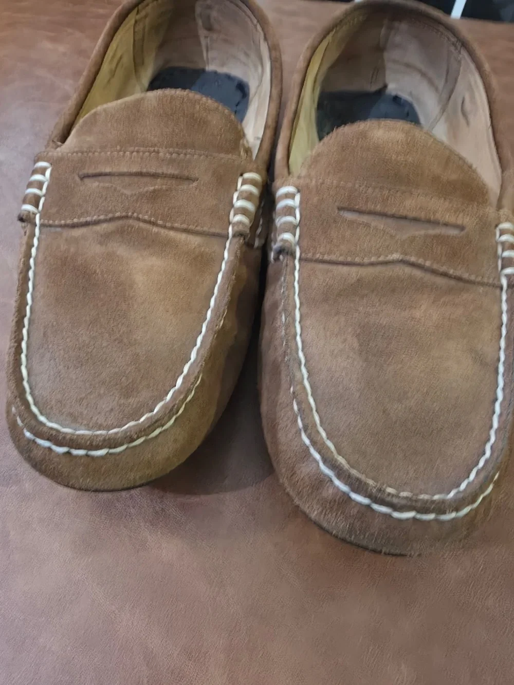 Polo Ralph Lauren Telly Suede Driving Loafers Brown Men’s 14D, EUC